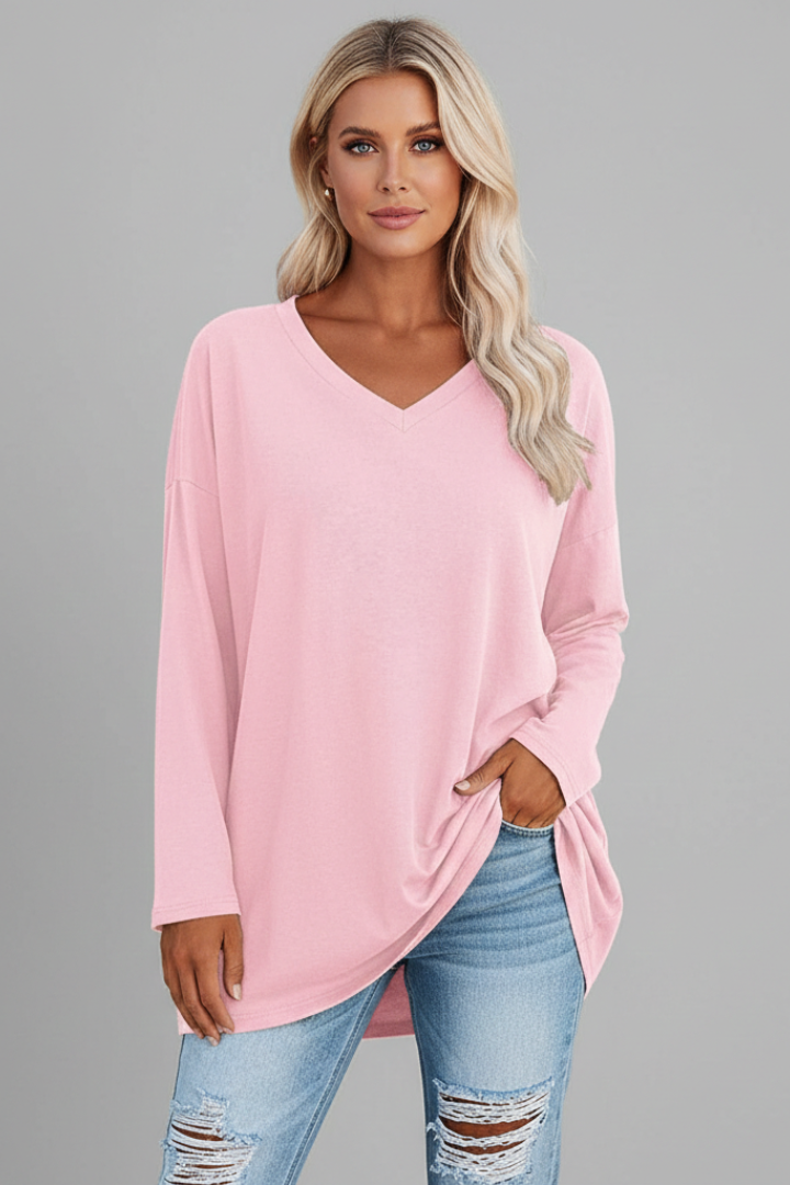 Haut Femme Décontracté Col V Ample