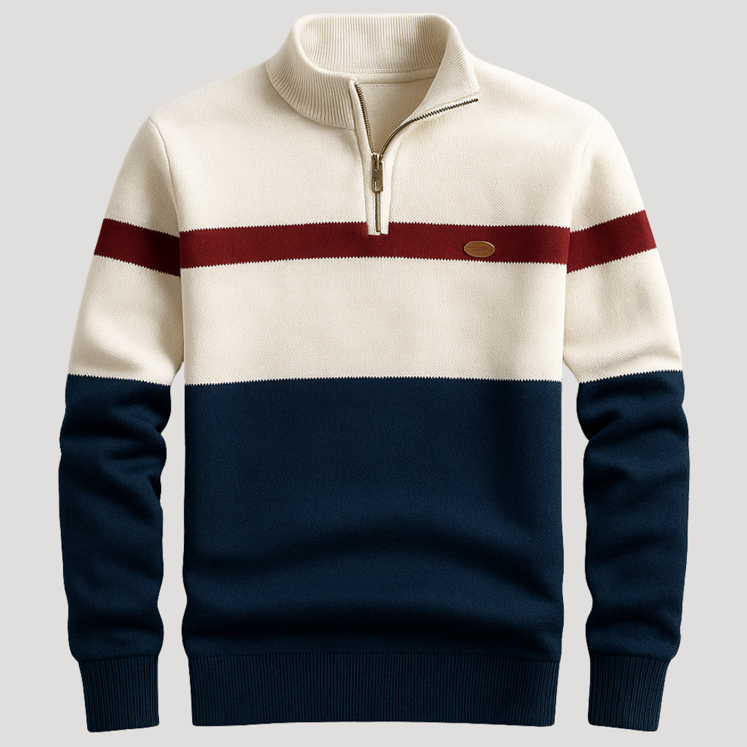 Pull Vintage Rayé à Col Camionneur pour Homme