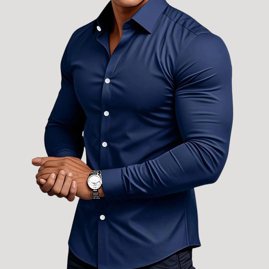 Chemise à Col Français et Gorge Simple pour Homme