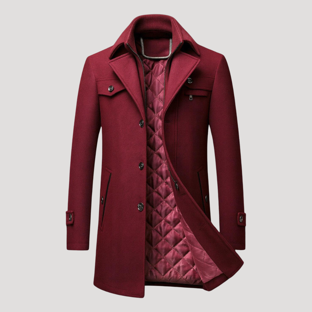 Manteau Long à Doublure Matelassée pour Homme