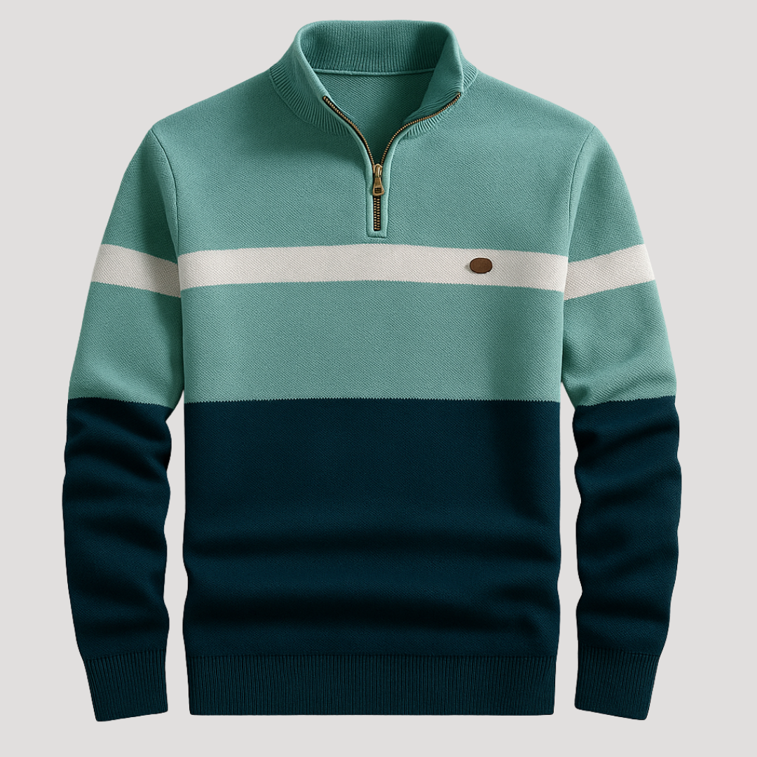 Pull Vintage Rayé à Col Camionneur pour Homme