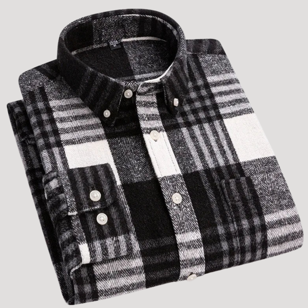 Chemise à Carreaux à Col Boutonné pour Homme