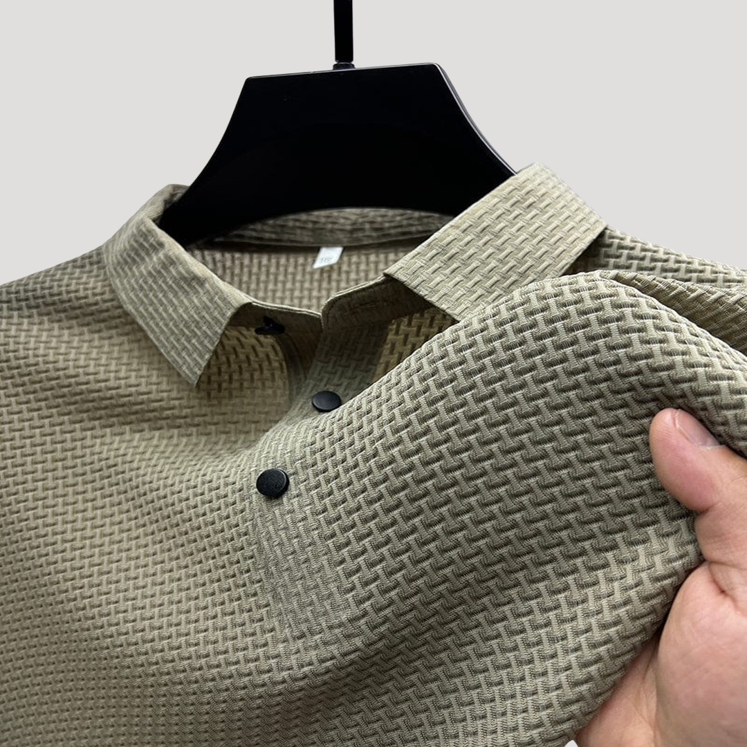 Polo Chic Texturé à Manches Longues pour Homme