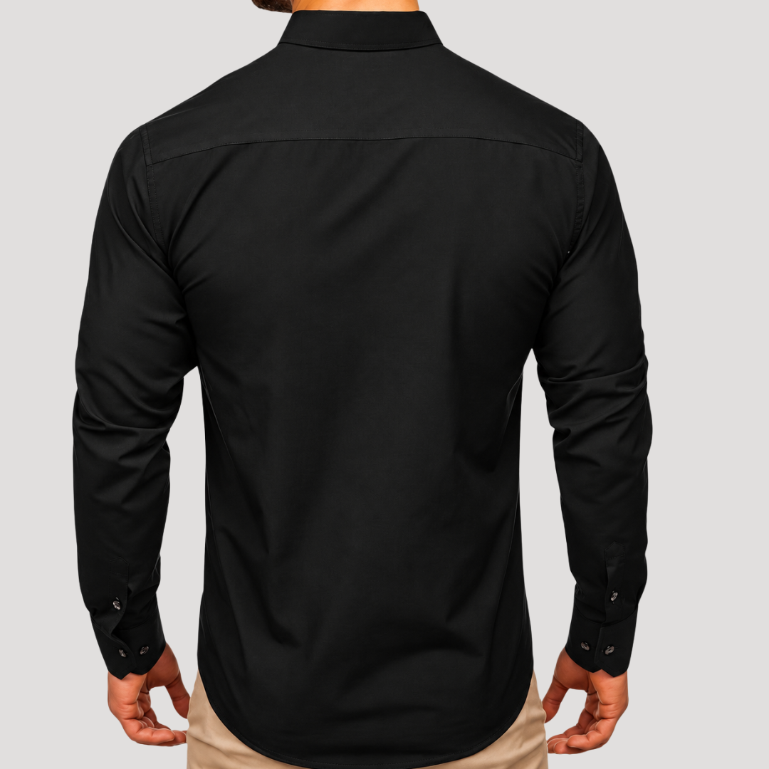 Chemise à Col et Poignets Contrastés pour Homme