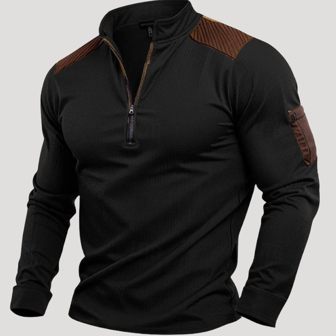 Sweat à Demi-Zip avec Poche sur Manche pour Homme