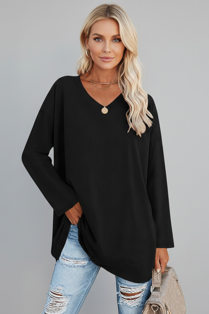 Haut Femme Décontracté Col V Ample