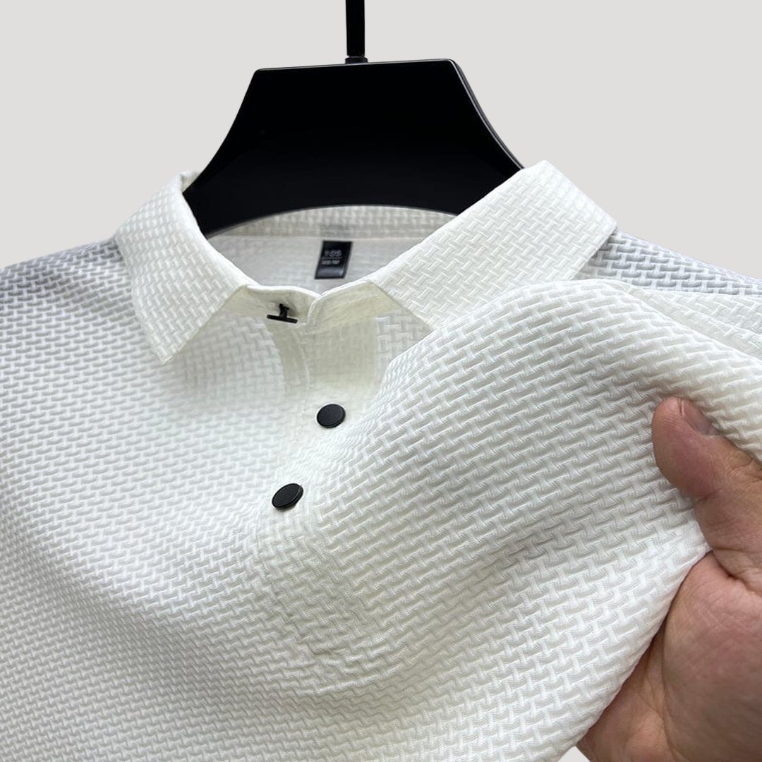 Polo Chic Texturé à Manches Longues pour Homme