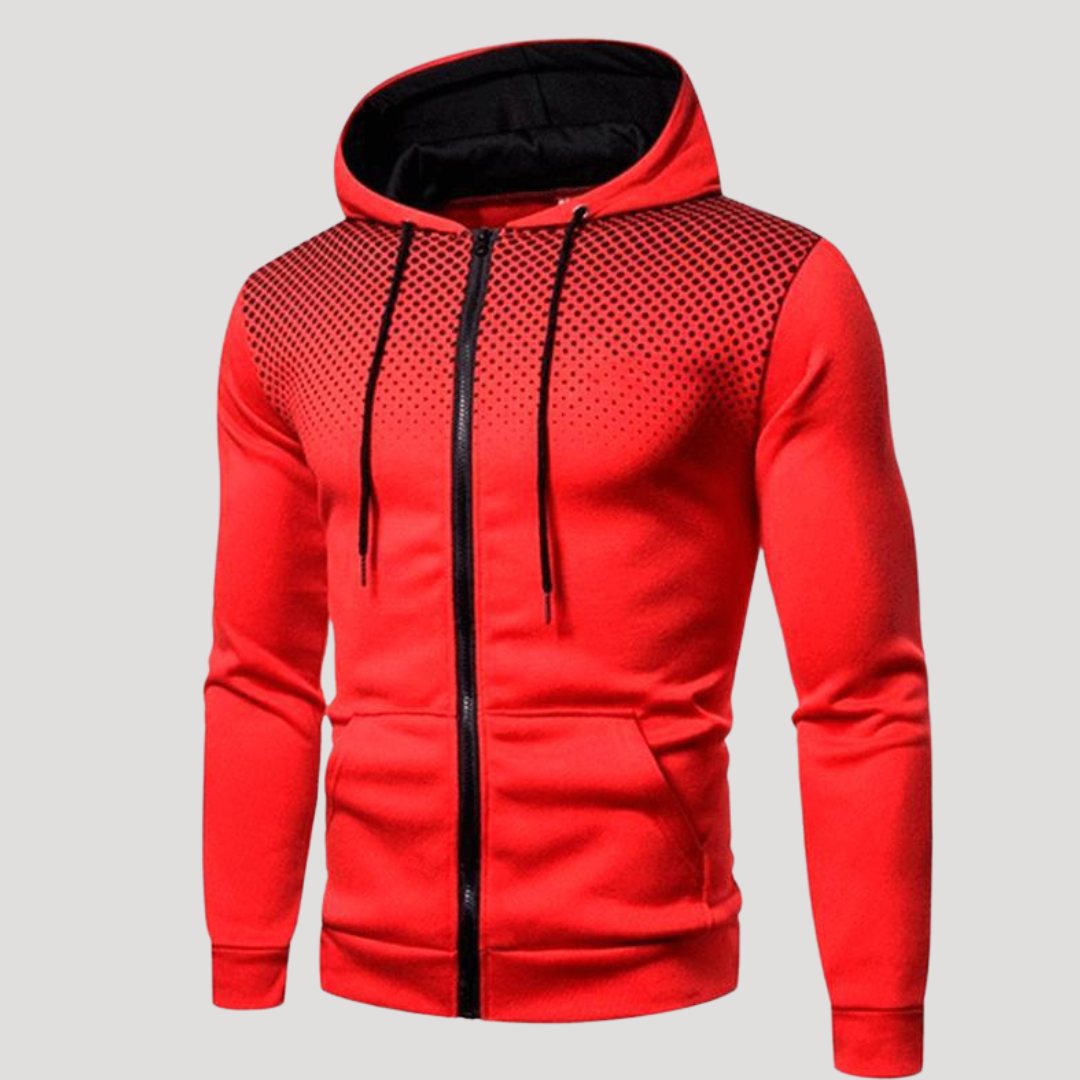 Sweat à Capuche Zippé à Empiècement Perforé pour Homme