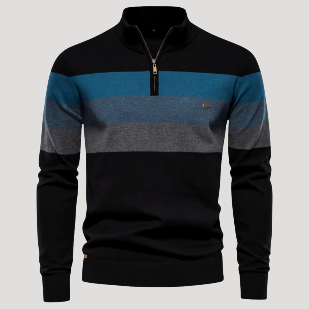 Pull Col Camionneur à Bandes Contrastées pour Homme