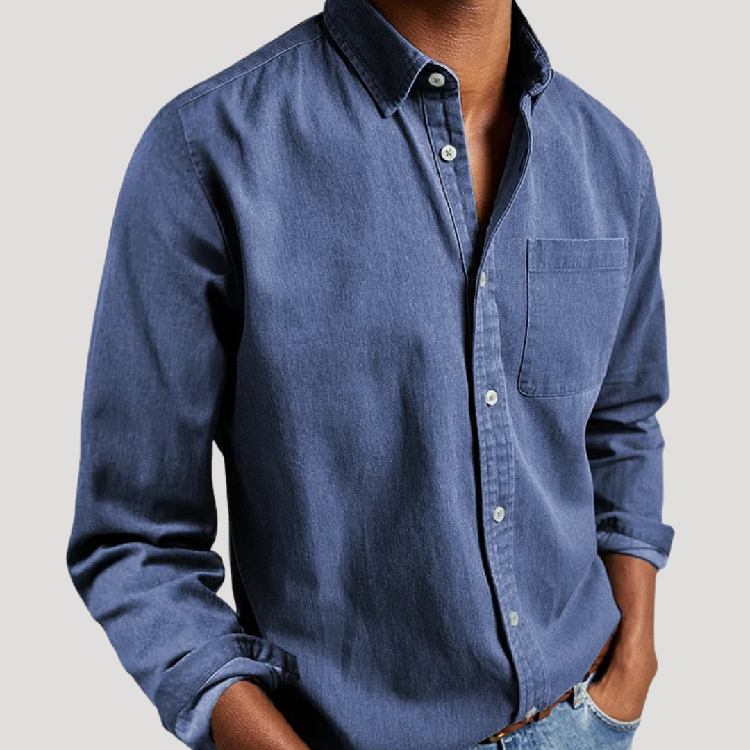 Chemise à Col Classique et Poche Poitrine pour Homme