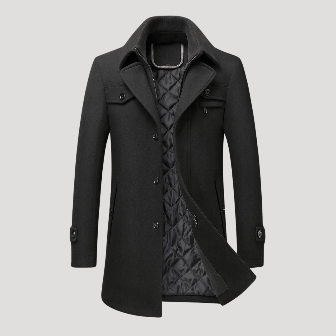 Manteau Long à Doublure Matelassée pour Homme