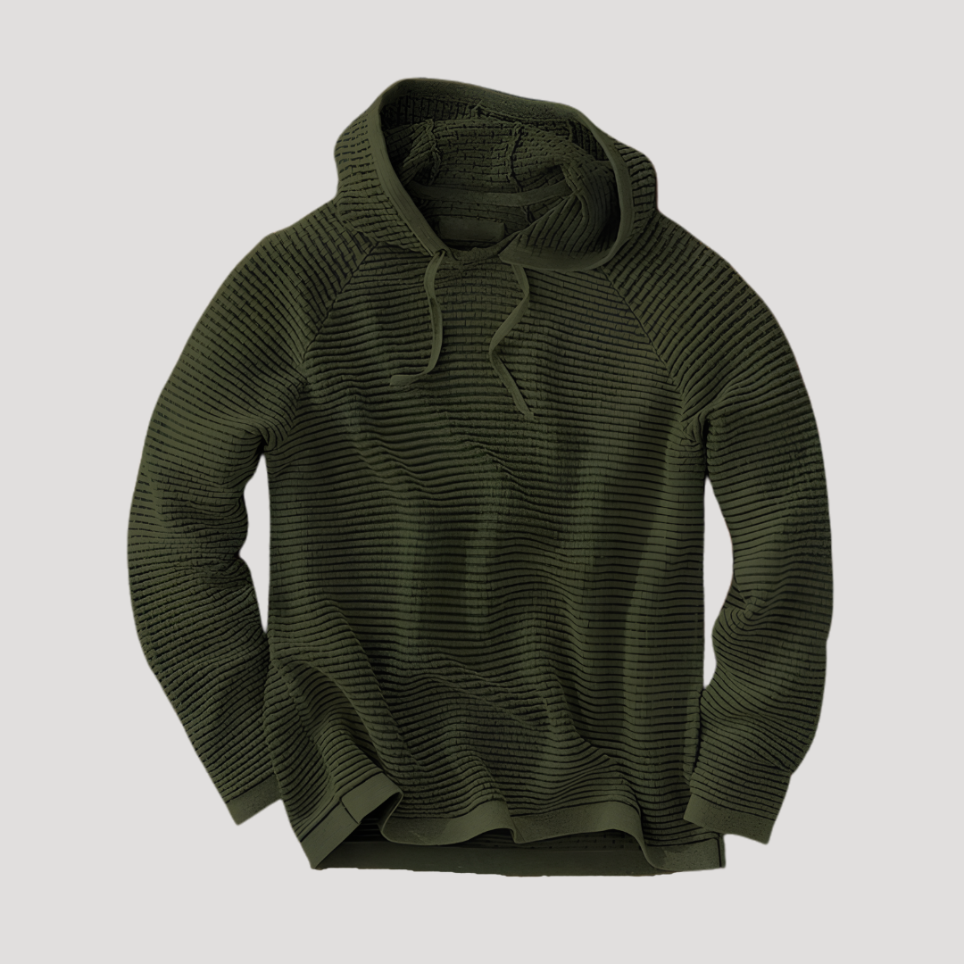 Pull à Capuche en Maille Côtelée pour Homme