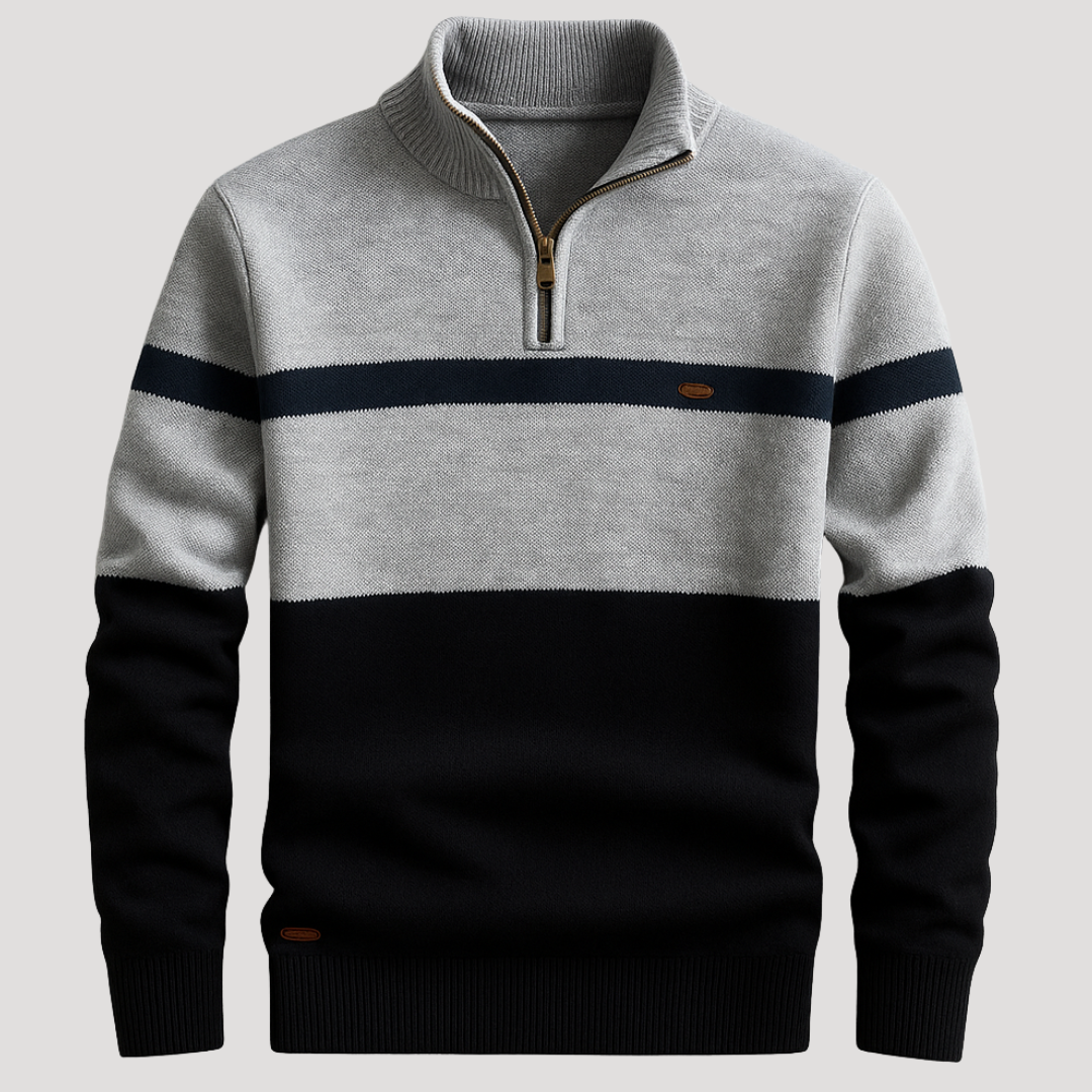 Pull Vintage Rayé à Col Camionneur pour Homme