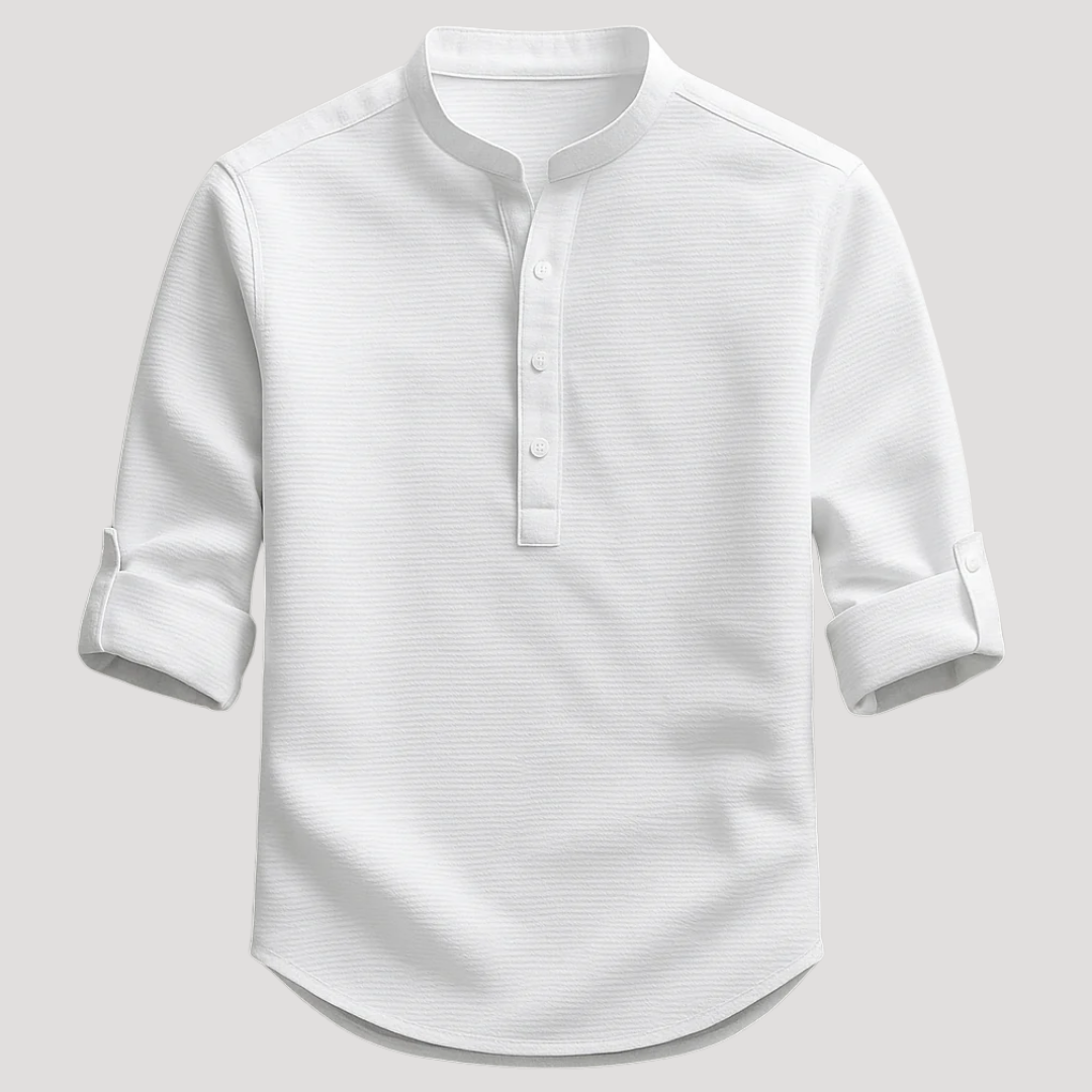 Chemise Décontractée à Col Mao pour Homme