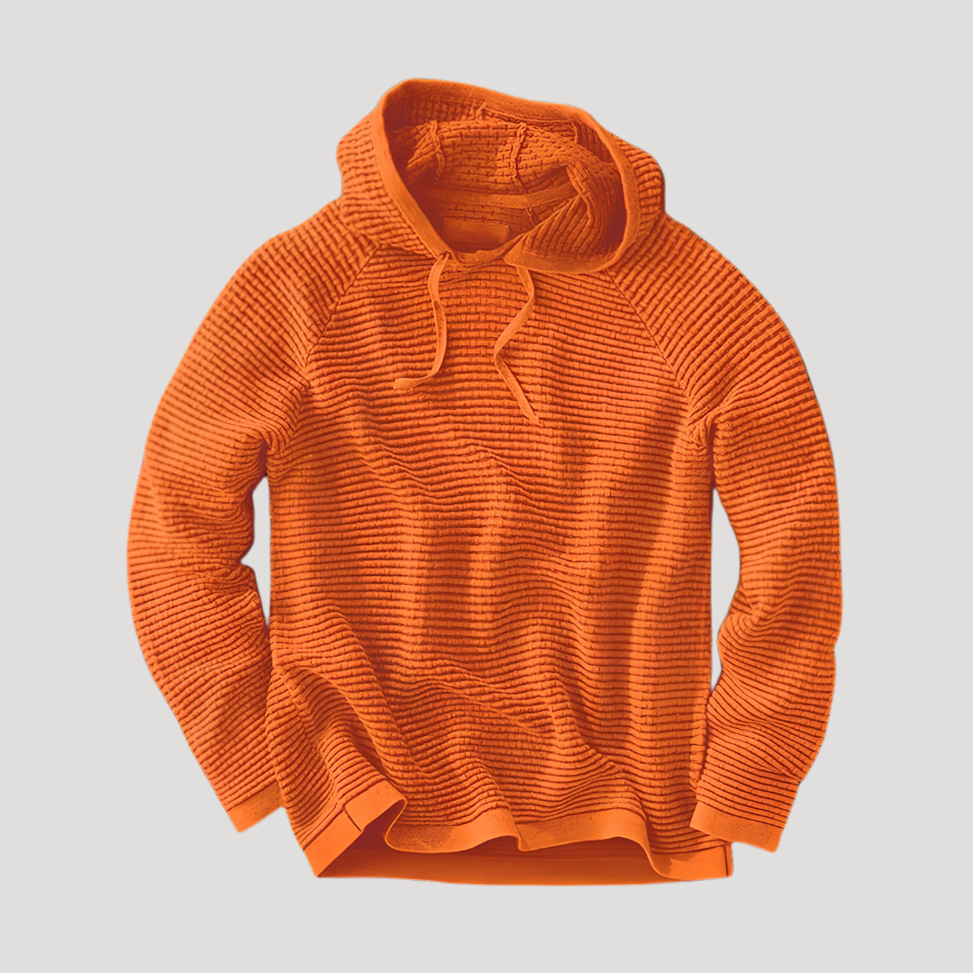 Pull à Capuche en Maille Côtelée pour Homme