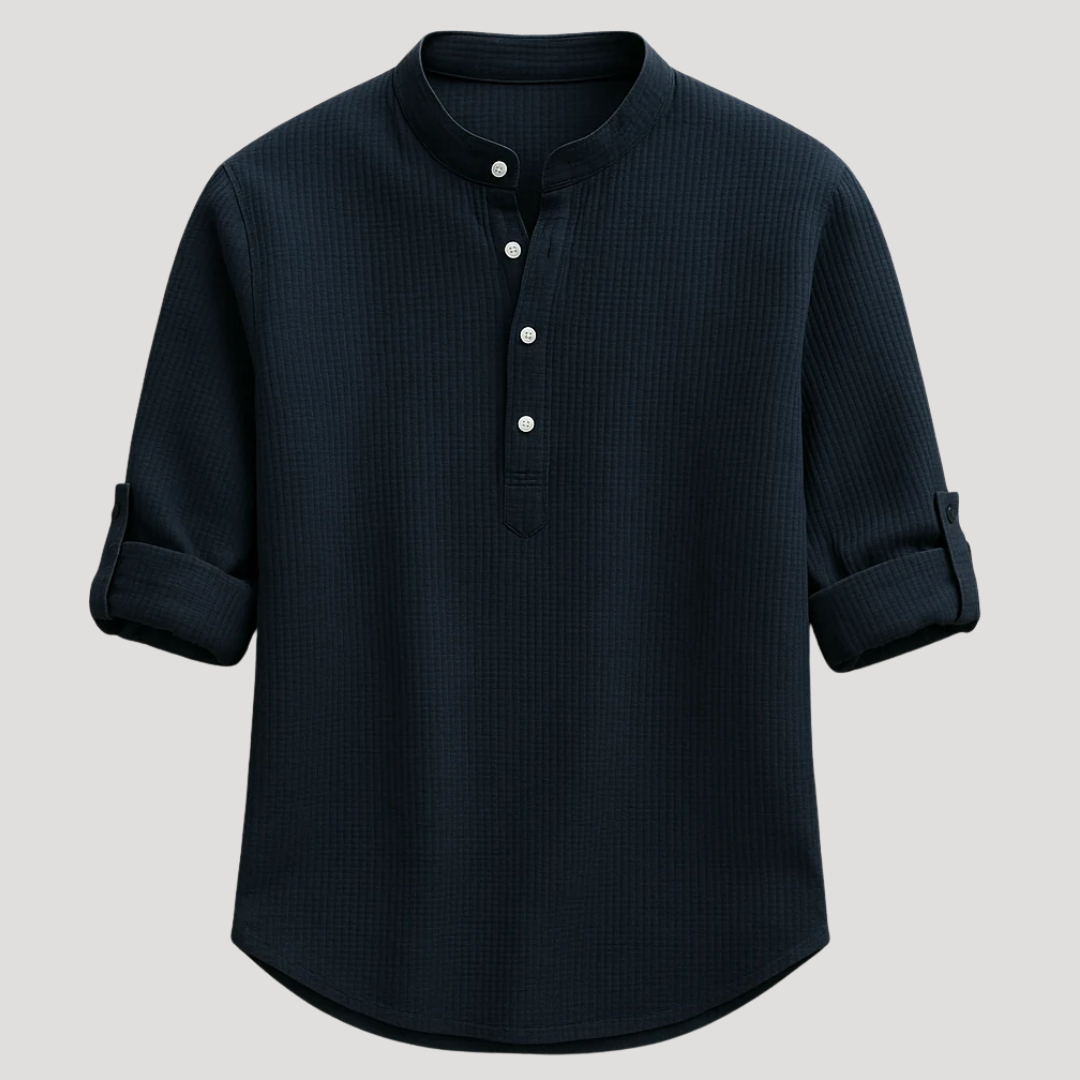 Chemise Décontractée à Col Mao pour Homme
