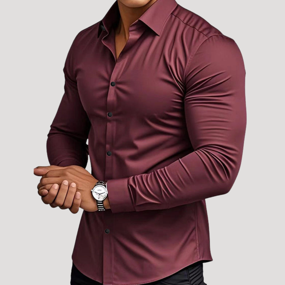 Chemise à Col Français et Gorge Simple pour Homme