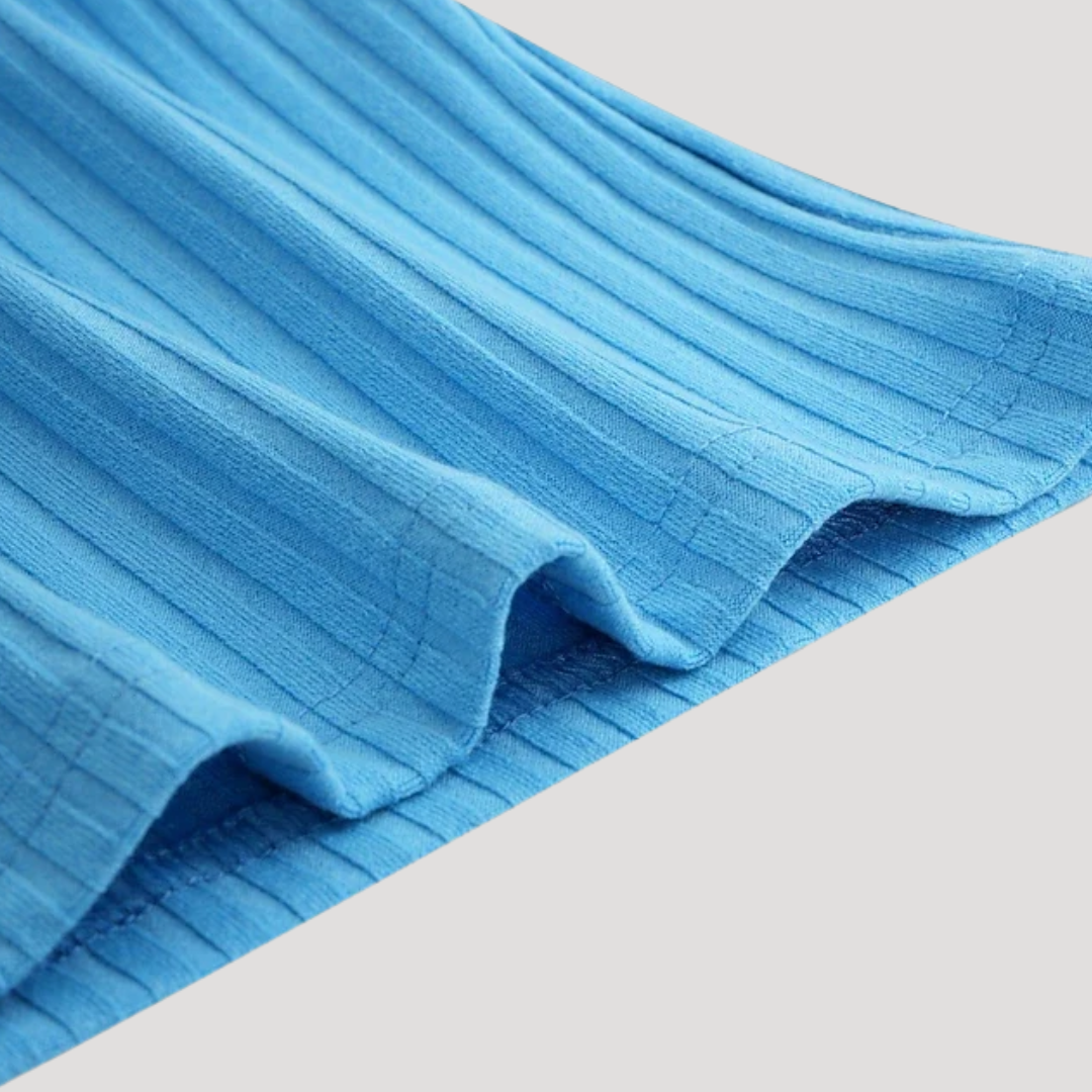 Polo Uni Homme à Maille Côtelée