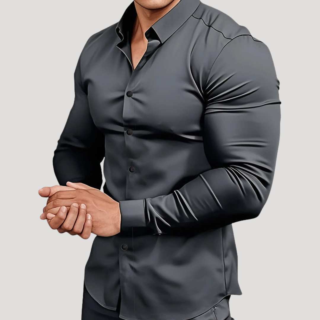 Chemise à Col Français et Gorge Simple pour Homme