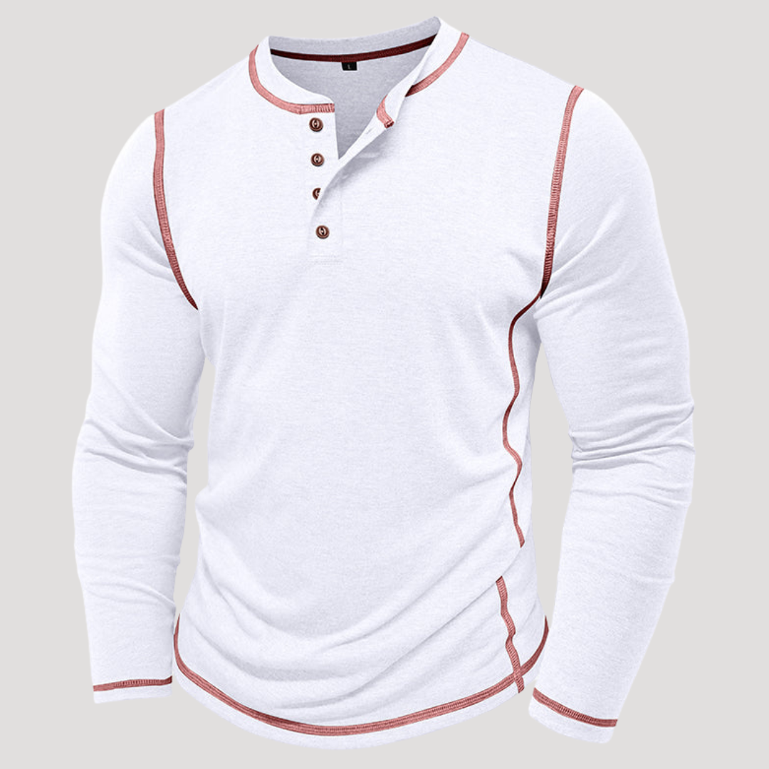 Haut Henley à Surpiqûres Contrastées pour Homme