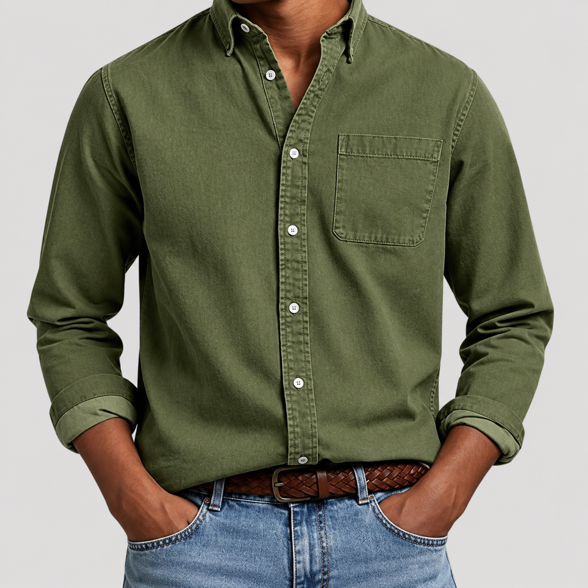 Chemise Décontractée à Manches Longues pour Homme