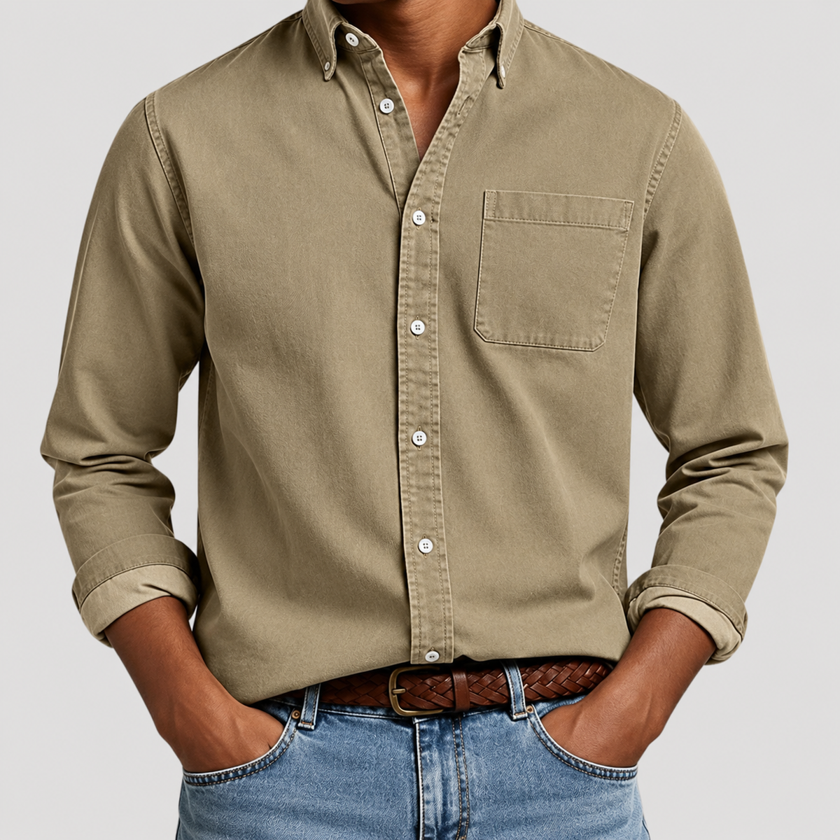 Chemise Décontractée à Manches Longues pour Homme