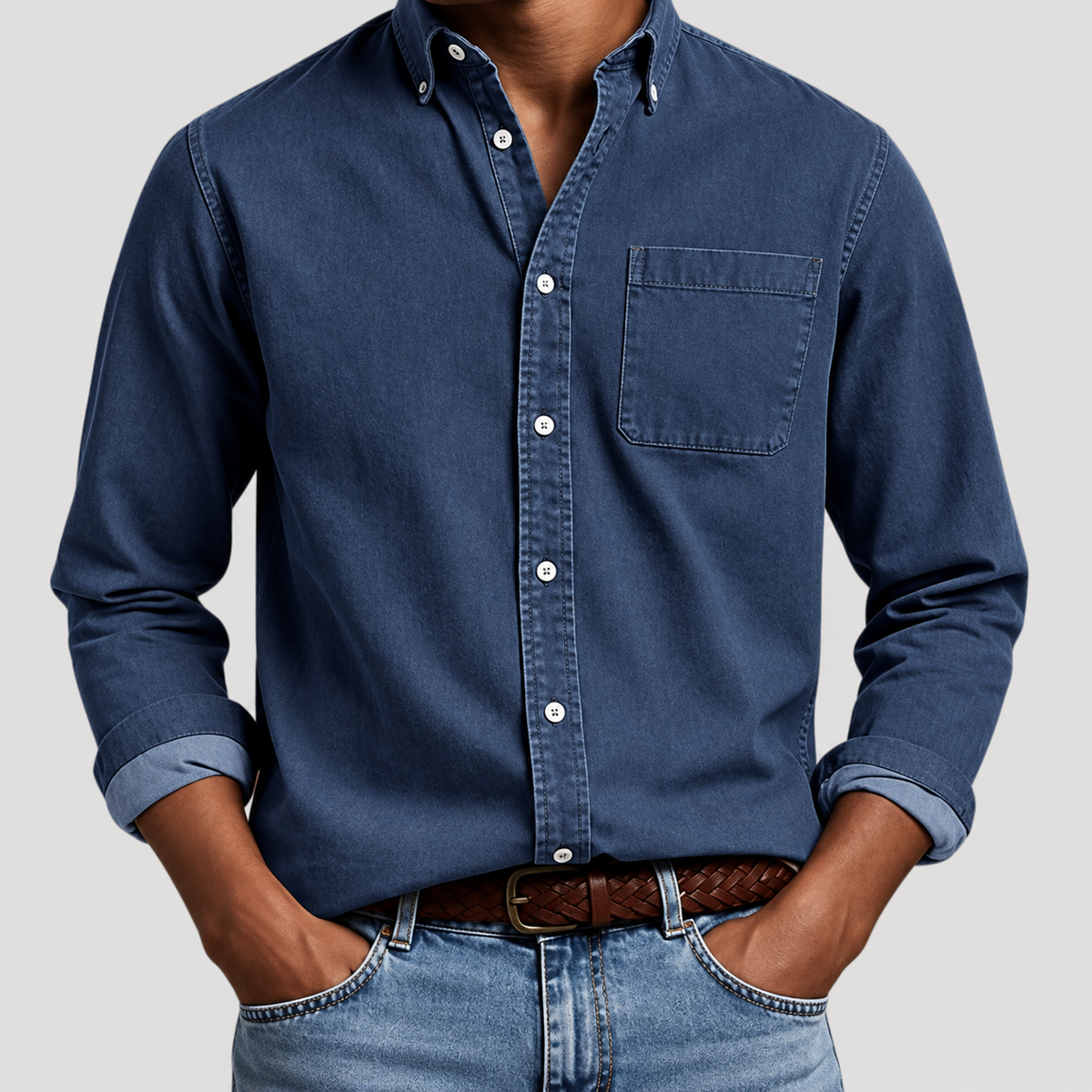 Chemise Décontractée à Manches Longues pour Homme