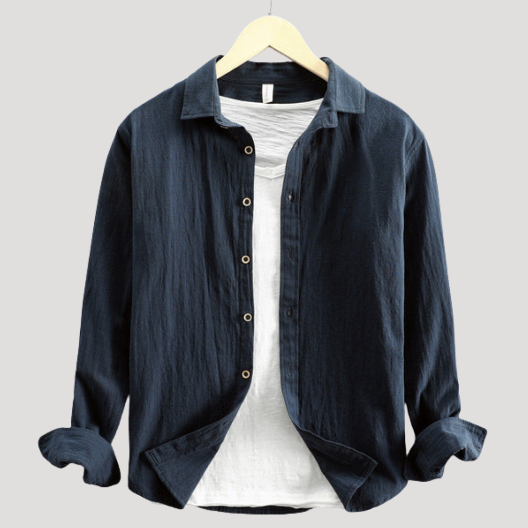 Chemise à Col Classique Effet Froissé pour Homme