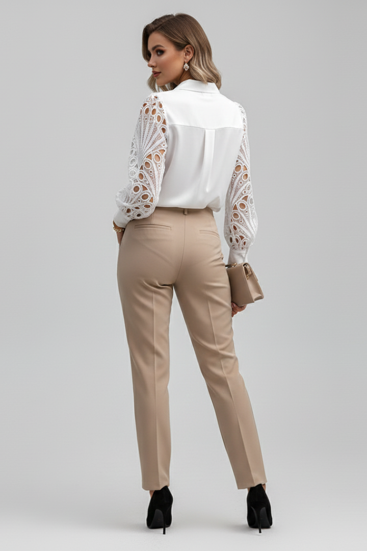 Chemisier Femme Dentelle Manches Longues