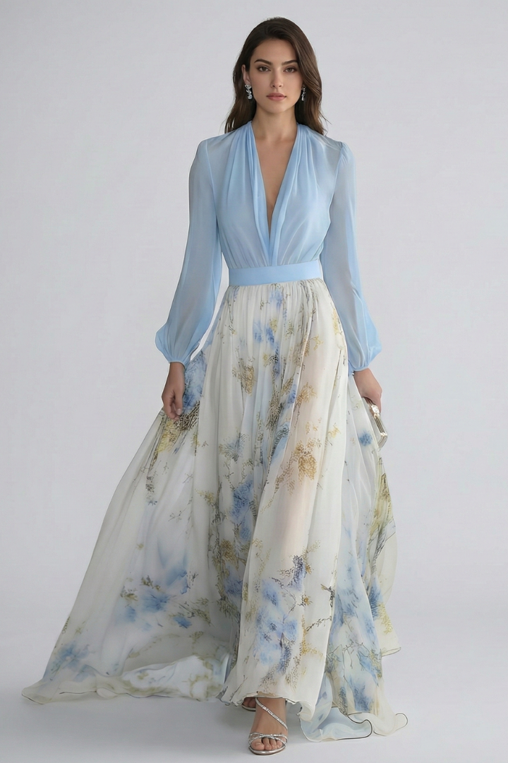 Robe Longue Fleurie Élégante Femme