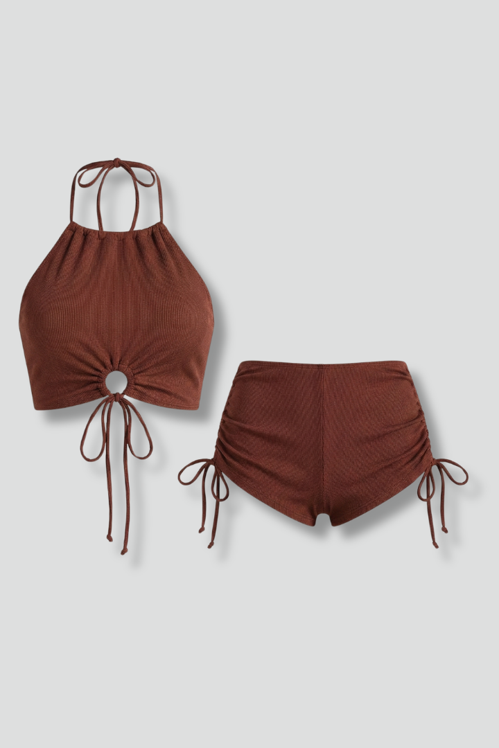 Maillot de Bain Shorty Femme Chic à Nouer