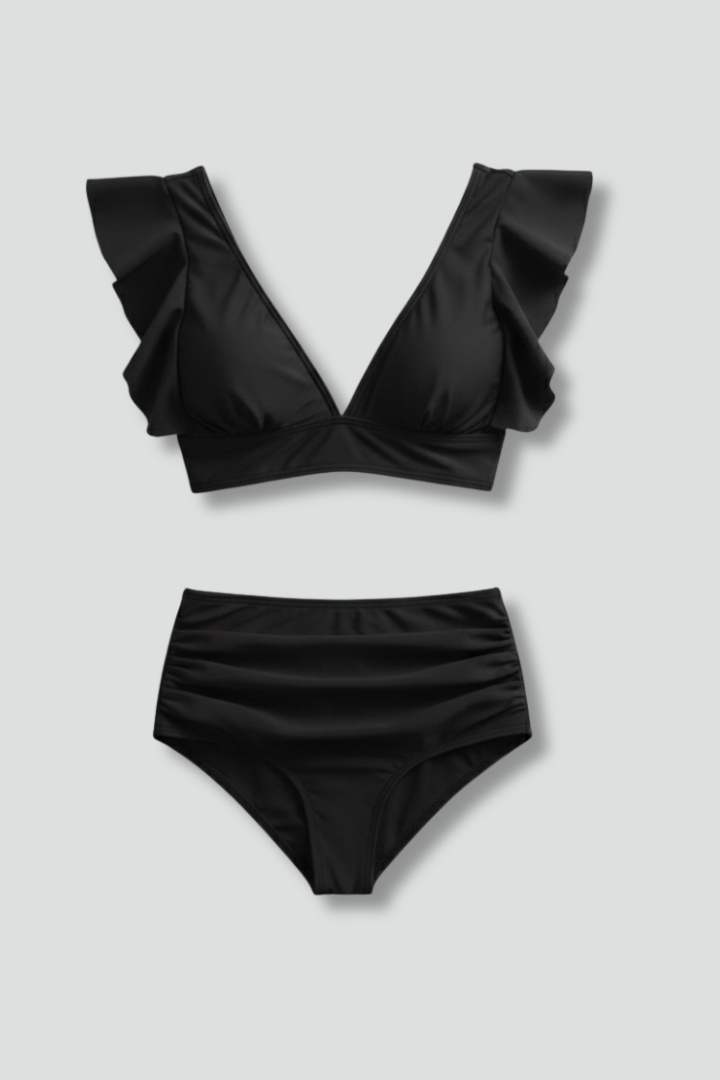 Bikini Femme Chic à Volants Décolleté V