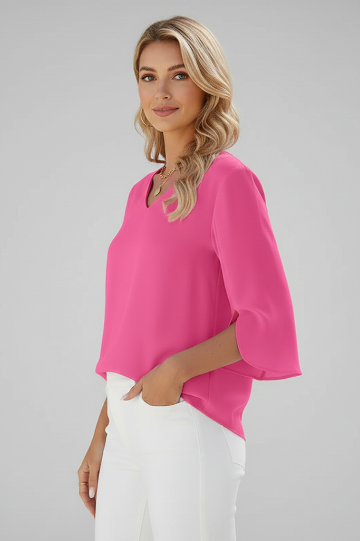 Tunique Femme Élégante Fluide Col V