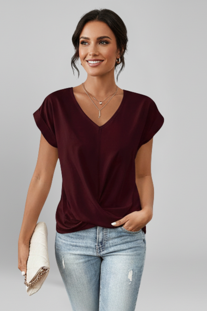 Haut Femme Chic Croisé Col V