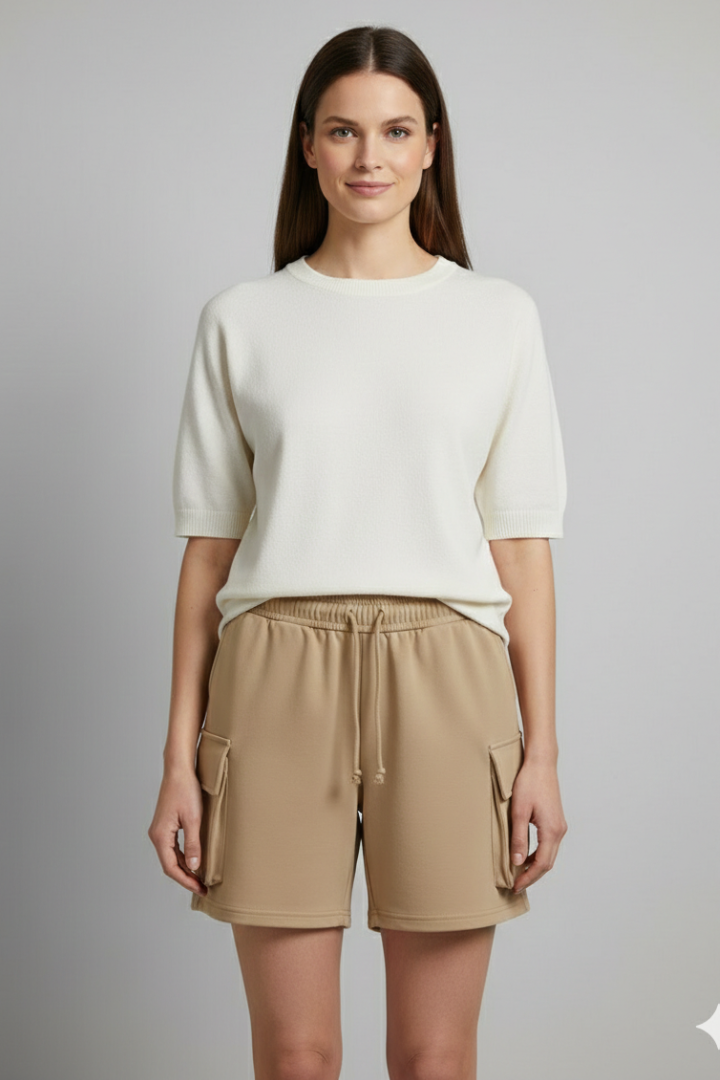 Short Femme Cargo Ample à Cordon Ajustable