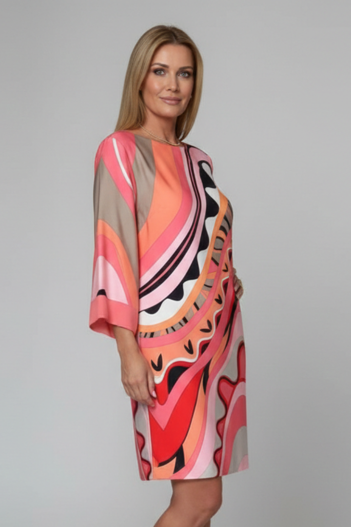 Robe Droite Femme Imprimée Colorée Décontractée