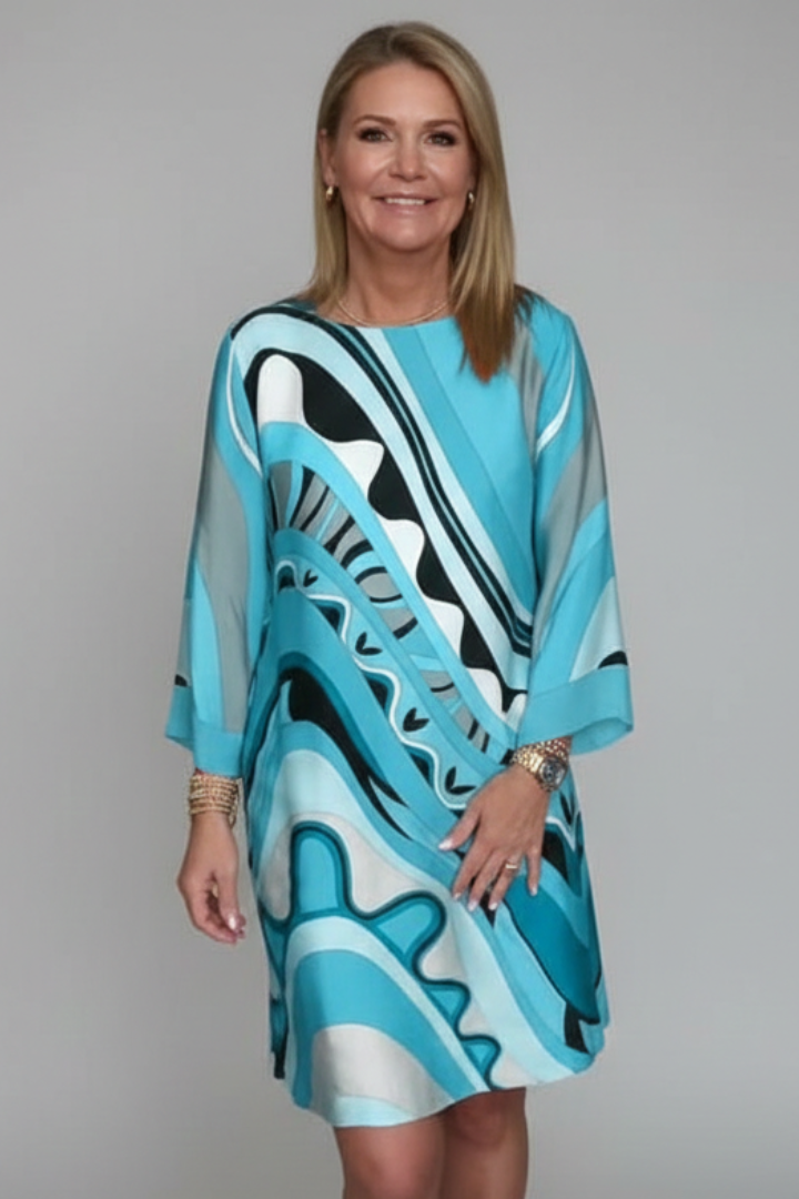 Robe Droite Femme Imprimée Colorée Décontractée