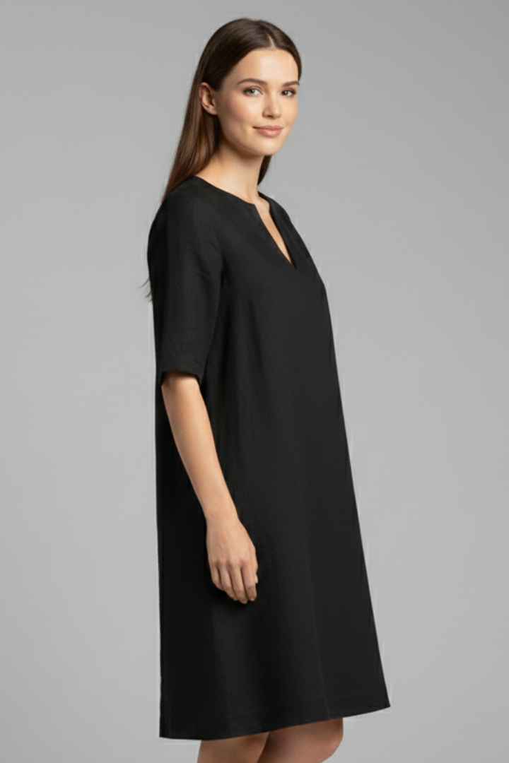 Robe Trapèze Femme Ample Col V Décontractée