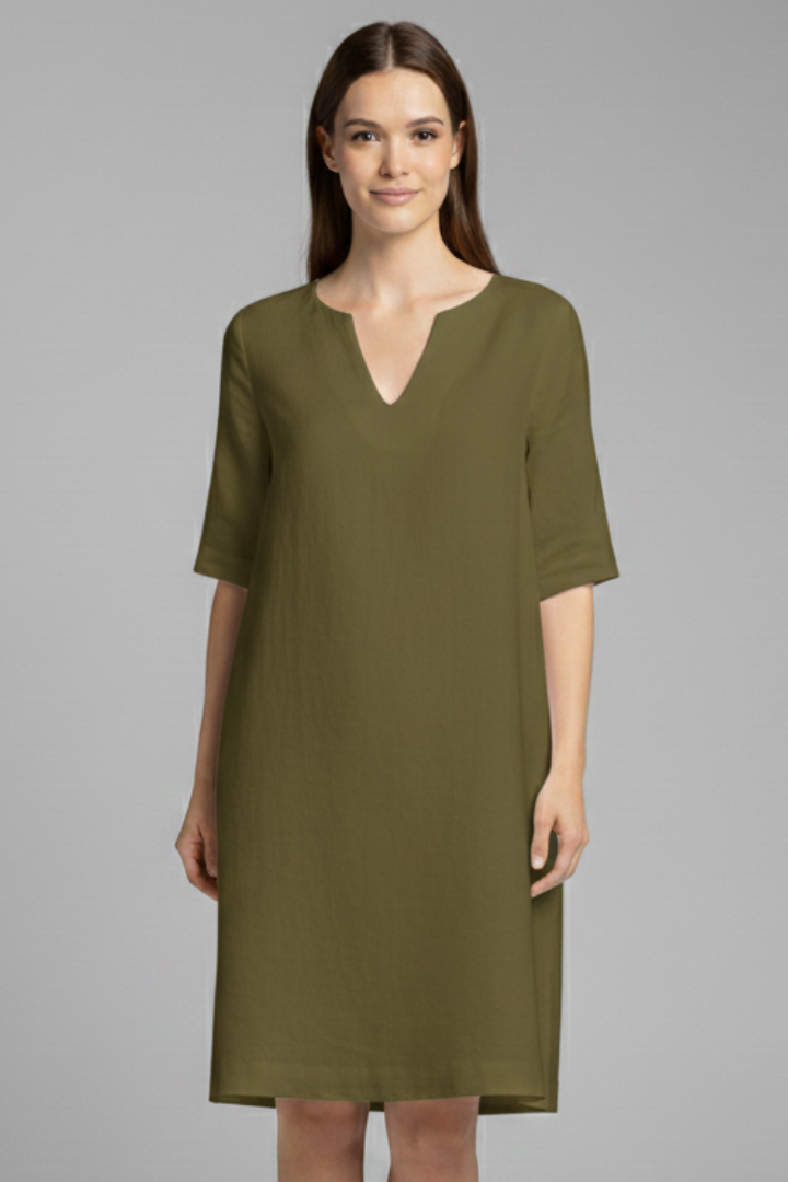 Robe Trapèze Femme Ample Col V Décontractée