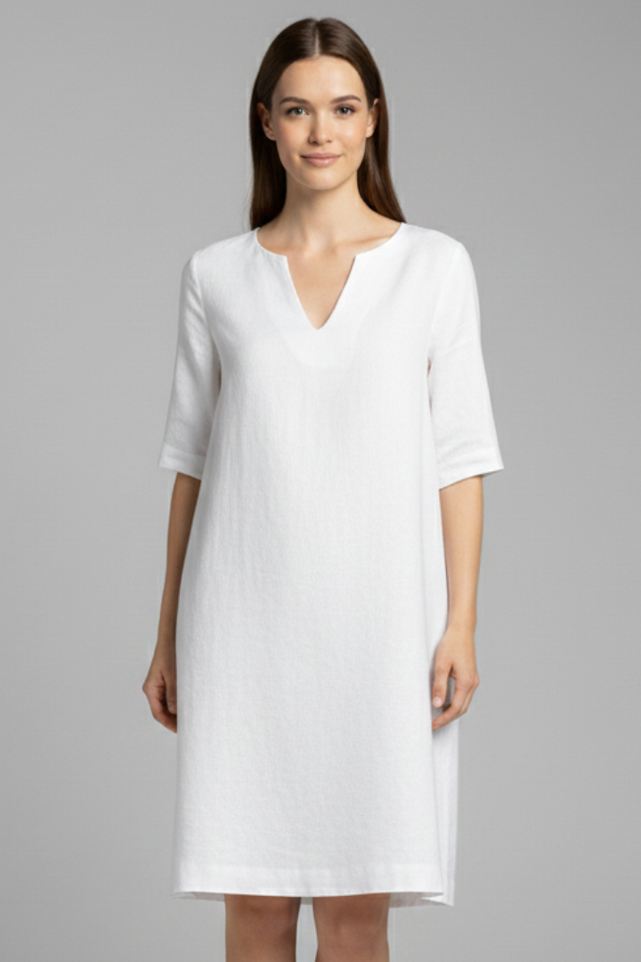 Robe Trapèze Femme Ample Col V Décontractée