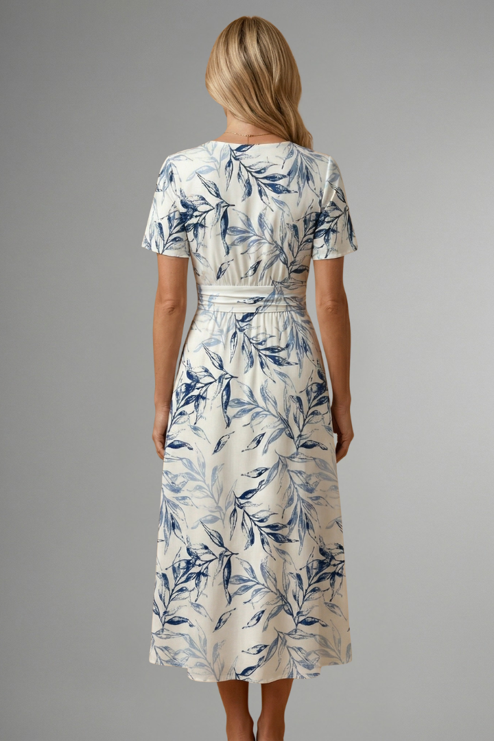 Robe Fleurie Col V Élégante