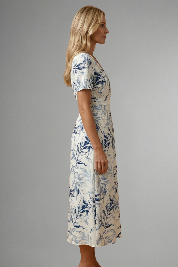 Robe Fleurie Col V Élégante