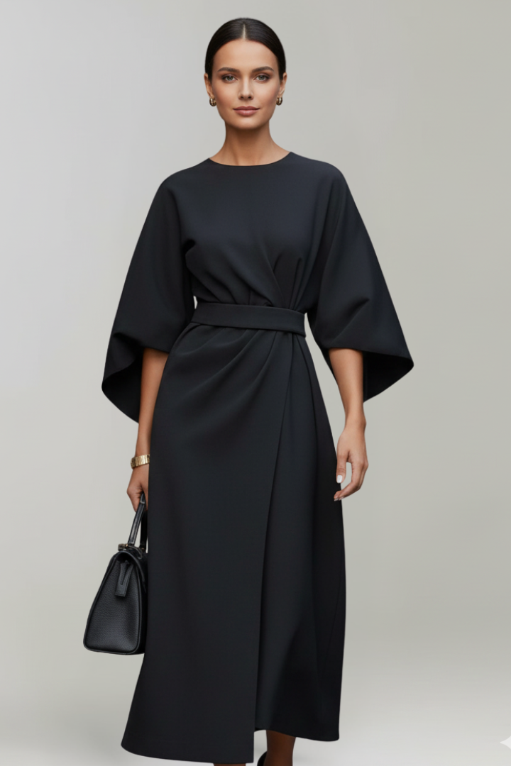 Robe Midi Élégante Ceinturée