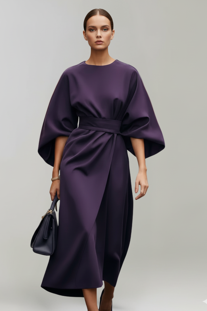 Robe Midi Élégante Ceinturée