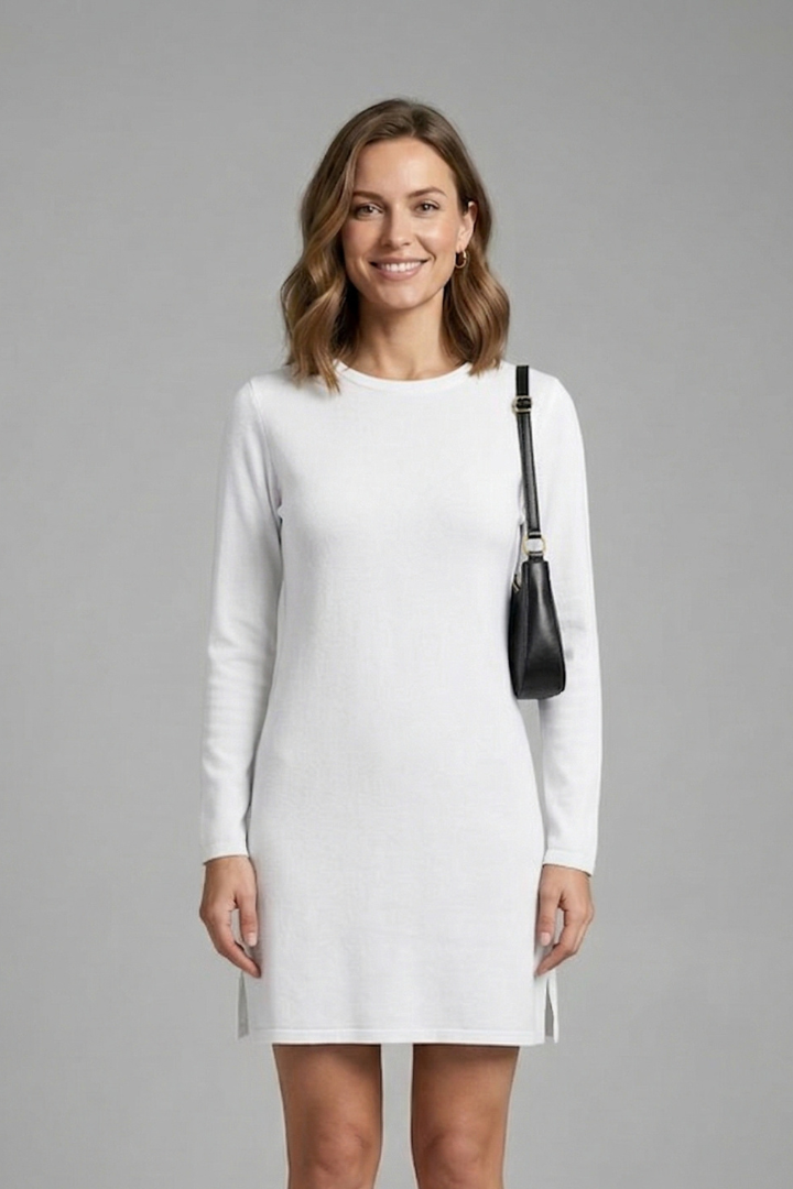 Robe Courte Femme Ample Unie Élégante