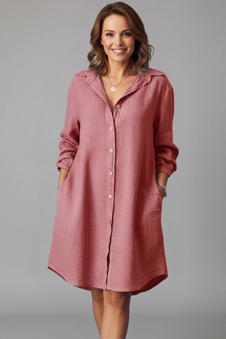 Robe Chemise Longue Femme Ample Élégante