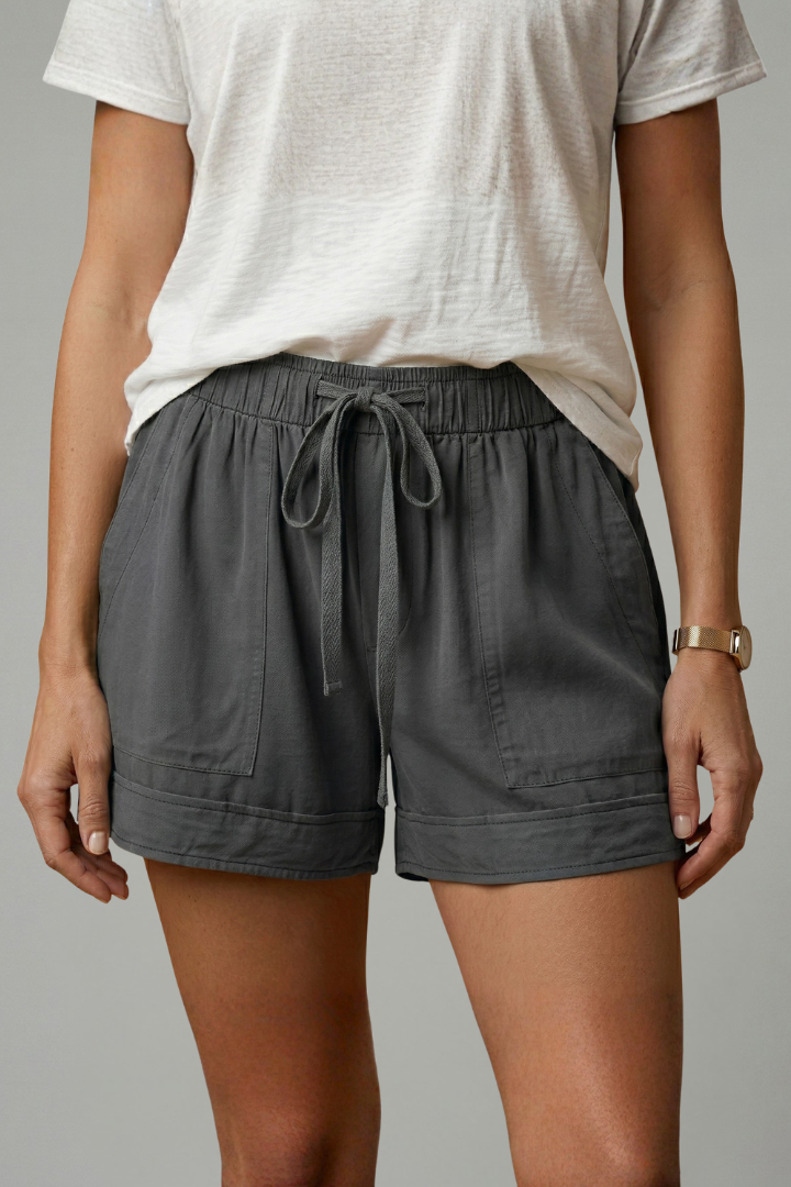 Short Femme Ample Taille Élastique à Cordon