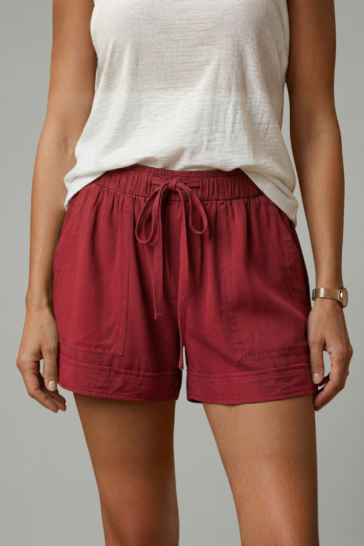 Short Femme Ample Taille Élastique à Cordon