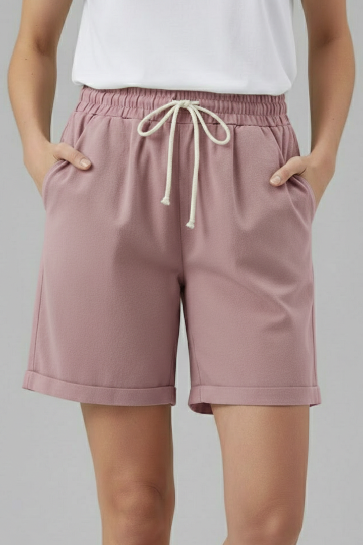 Bermuda Femme Taille Élastique à Cordon