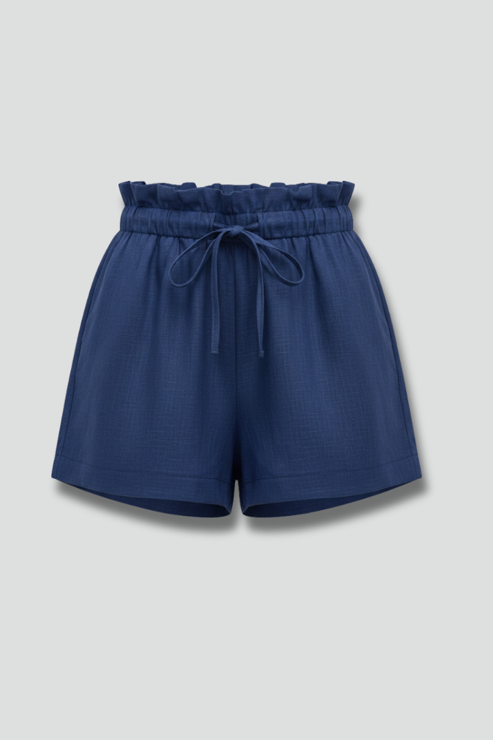 Short Femme Ample Chic Taille Froncée